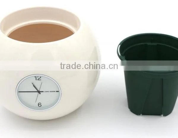 Happygenius Desktop Self-Watering Flower Pot With Clock photo-2