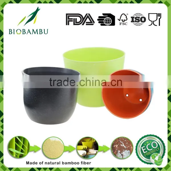 Welcome Low Price Degradable Bamboo Fiber Flower Pot Seeding Pot photo-3