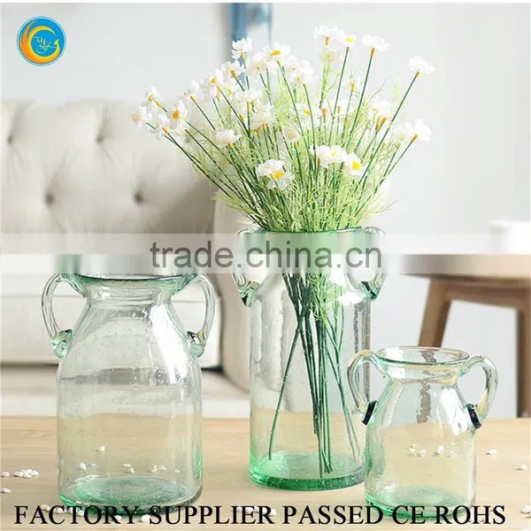 Cylinder Bubble Clear Antique Wedding Glass Vase photo-5