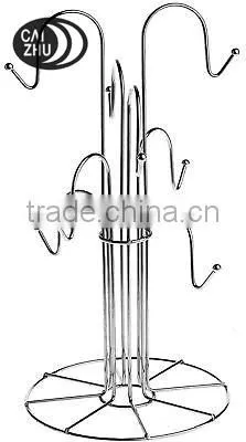Silver Metal Mug Rack Tea Cup Rack Tree for Kitchen Show photo-2