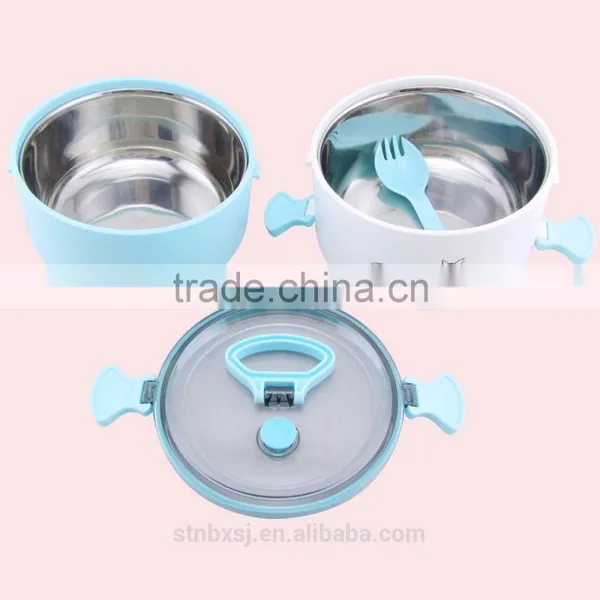 1.8L New Stainless Steel TwoLayer Round Shape Heated Bento Lunch Box photo-5