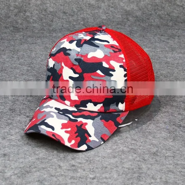Cool Unisex Baseball Mesh Cap Fashion 6 Panel Camouflage Mesh Trucker Cap photo-4