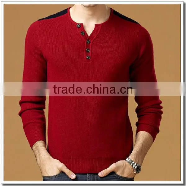 Men Crew Neck Cashmere Blend Wool Sweater