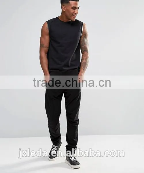 2016 Summer 100% Cotton French Terry Zip Cuffs Sleeveless Men Sweatshirt Wholesale Custom photo-4