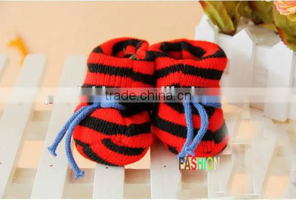 Wholesale Winter Baby Kids Knitted Shoes Stripes Cotton Cute Shoes photo-3