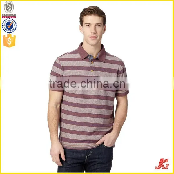 Latest Good Cheap Price 200 Grams Urban 100% Cotton Oem Stripes Print Style Customized Embroidered Logo Polo Shirts for Mens photo-2