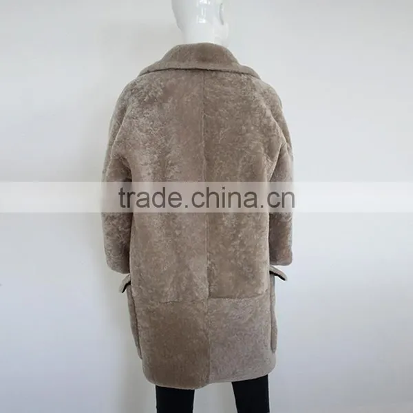 Myfur Genuine Sheep Shearing Fur Coat Pocket Cool-Chic Lady Winter Coat photo-4