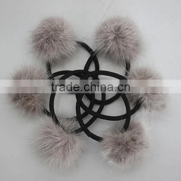 Myfur Luxury Baby Pink Real Mink Fur Hair Band Accessory For Kids Girls photo-6