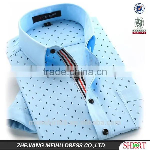 Latest Fashion Print Dobby Short Sleeve Man Casual Shirt photo-5