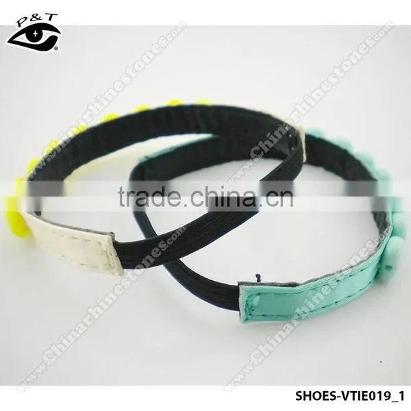 6 Colors Heart Design Not-slip Lace Elastic Shoe Straps Decorative Shoe Strap photo-3