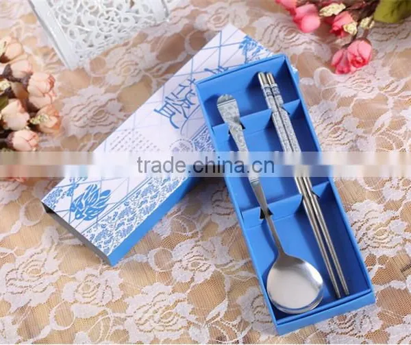 Tableware Blue White Porcelain Spoon Chopstick Sets Wedding Return Gifts for Guest photo-2