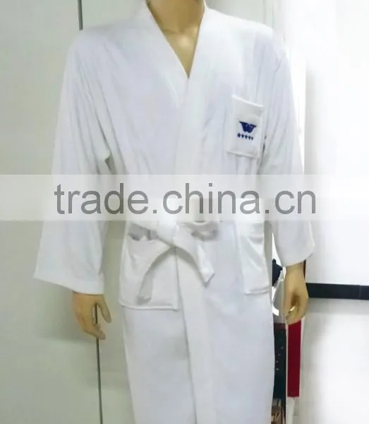 Luxury Hotel 100% Cotton Cut Pile Kimono Style Bathrobe photo-2