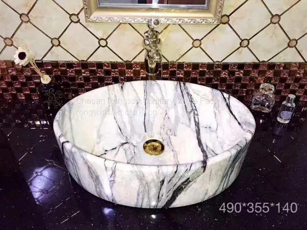China Factory Orange Color Popular Design Square no Hole Ceramic Bathroom Hotel Luxury Wash Basin Art Sink for Sale photo-2