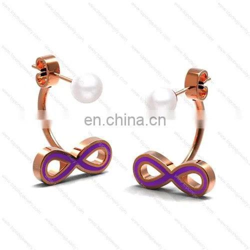 Cheap Wholesale Stainless Steel Infinity Stud Earrings Women's Engagement Jewelry Gifts photo-4