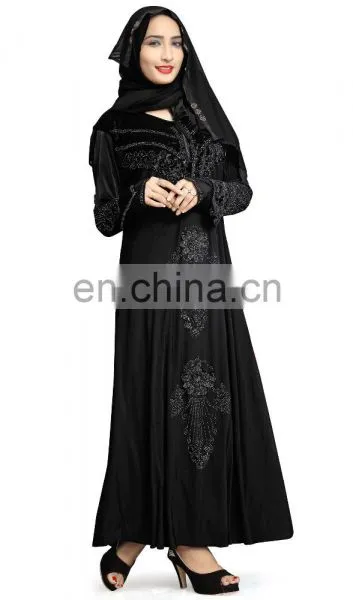 Women's Casual Wear High Quality Stretchable Embroidery Abaya Burkha 2017 ( Islamic Wear Burqas ) photo-3