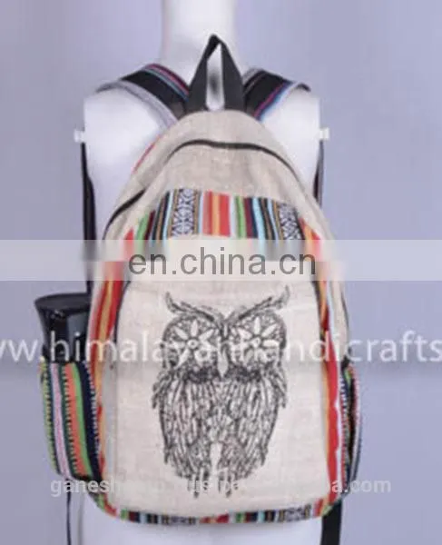 Pure Elegant Blue Hemp Backpack HBBH -0034 photo-2