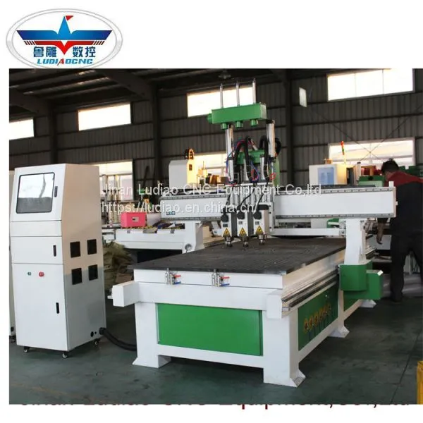 Wood Kitchen Cabinet Door Making Three Process CNC Router 1325 Automatic Tool Changing CNC Router With Three Spindle photo-3
