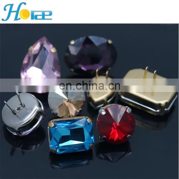 New Design Cheap Rhinestone Buckle With Prong Glass Bead With Claw for Decorative photo-3