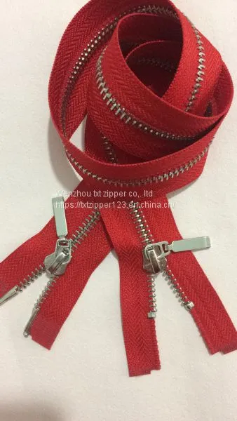 TXT Brand #3 #4 #5 #8 Metal Brass Zipper With Normal Teeth Two Way Open End High Quality and Low Price Garment Assessories