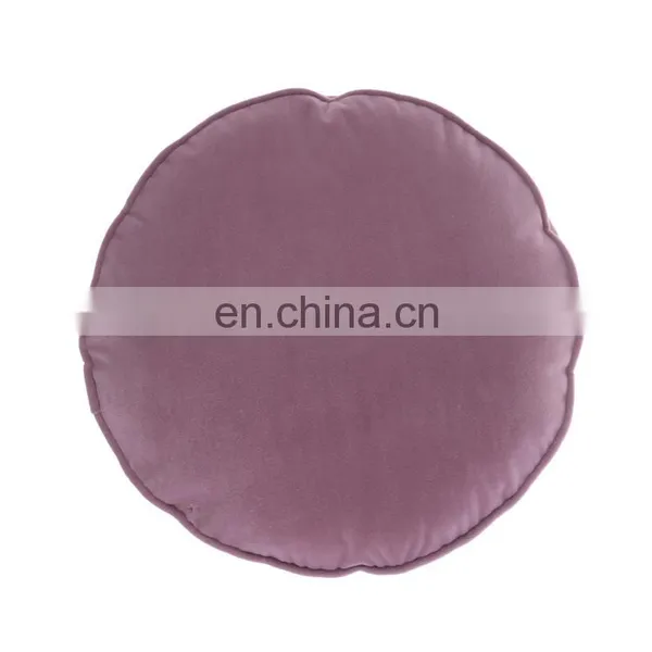 Round Comfortable Soft Taro Solid Color Purple Sofa Decorative Pillow Chair Cushion With Piping photo-3