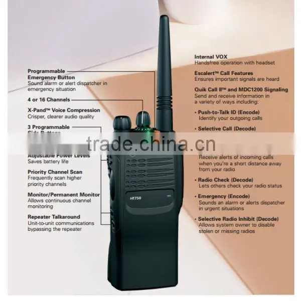 UHF VHF 16ch portable motorola HT750 walkie talkie two way radio