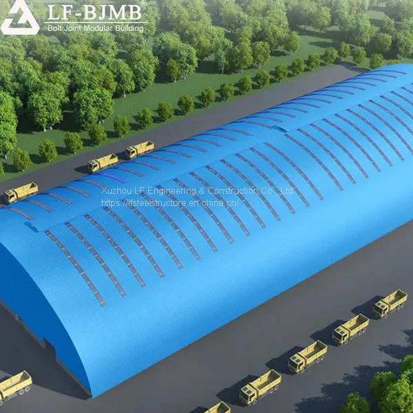Prefab Steel Structure Space Frame Coal Pile Shed Coal Storage Roof Design photo-2