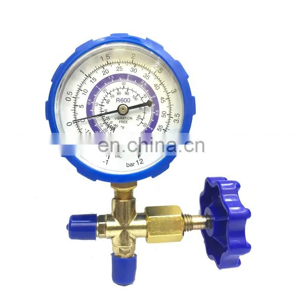 Conjunto de manómetro de colector único de bronce CT-466 para el sistema de refrigeración HVAC, carga de aire acondicionado automático AC, manómetro de colector único photo-4