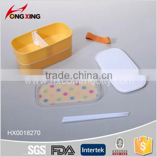 2-layer Rectangle Microwave Plastic Lunch Box With Chopsticks photo-4