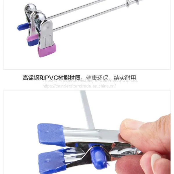 Hot Sale Steel Wire Pants Hanger With Clips photo-4