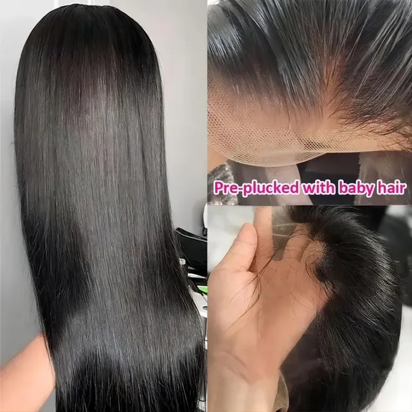 200% Straight Transparent Human Hair Wig 13x6 Lace Front Wigs 13x4 Lace Frontal Wig 5x5 Glueless Preplucked Wigs photo-4