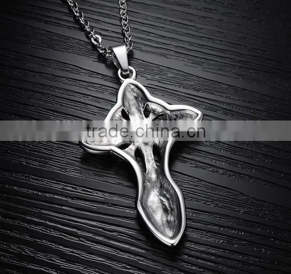 2016 Hotselling Design Gothic Wind The Cross of Carve Patterns Rock and Roll Style Titanium Steel Necklace photo-3