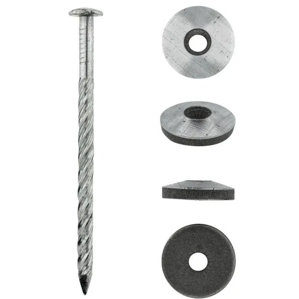 IBR Nails Umbrella Head Roofing Nails With Washer Electro-Galvanized Spiral Shank