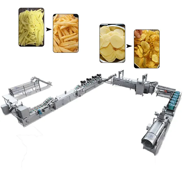 Continuous Potato Chip Frying Line French Fries Processing Equipment Fully Automatic Snack Food Line EPC