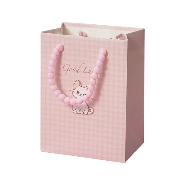 Pink Cute Paper Package Bag With Handle