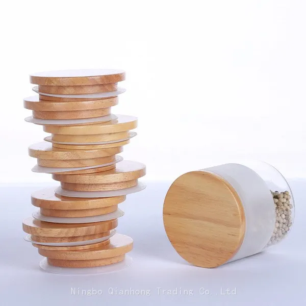 Customizable Wooden/Bamboo Lid With Logo Round Wooden Covers for Cup Bottle Candle Jar Glass Container photo-2