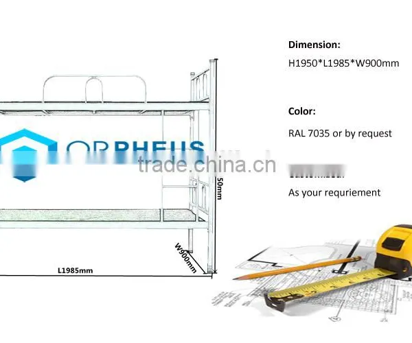 School Furniture Heavy Capacity Students Used Steel Bunk Bed photo-2