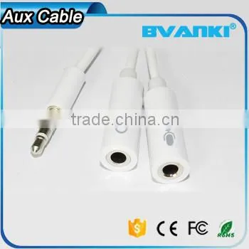2016 Online Shopping Custom Aux Cable Wholesale for Iphone 3.5mm Y Splitter Audio Cable 1 Male to 2 Female Audio Cable Supplier's Choice photo-2