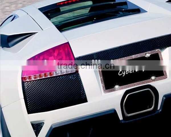 Custom Bling License Plate Frame License Plate Frames Screw Cap Crystal Diamond Rhinestone Bling photo-4