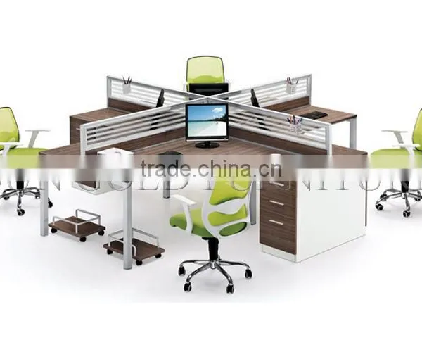 Modern 4 Person Cross Workstation,cross Steel Frame Office Partition ( SZ-WS006) photo-5