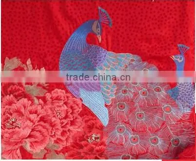 Chinese Element Embroidery Jacquard Red Bedding Set for Wedding photo-2