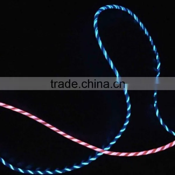 New Design EL Flowing USB Data Cable for Iphone for Android photo-3
