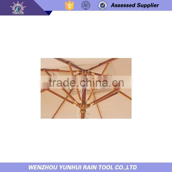 Grass Usage Olefin Fabric Hotel Wooden Big Parasol photo-3