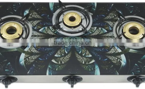 Table Glass Gas Stove Three Burner Gas Cooker Factory