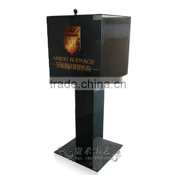 GH-RJ006 High Grade Hot Sale Black Donation Money Box With Lock , Professional Acrylic Donation Box photo-6