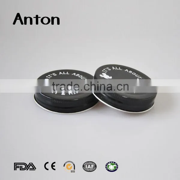 Black 72mm Tinplate Lids OEM Logo is Welcome photo-3