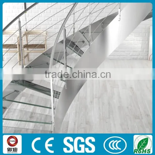 High Quality Interior Curve Stainless Steel Glass Stairs/ Staircase--YUDI photo-3