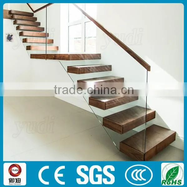 Modern Fashion Design Steel Wood Straight Floating Staircase photo-6
