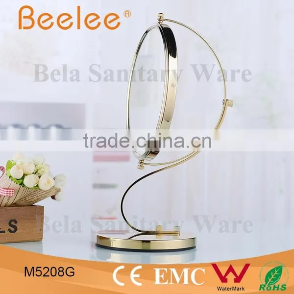 Fashionable Golden Mirror 8 Inch Round Desktop Makeup Mirror photo-3