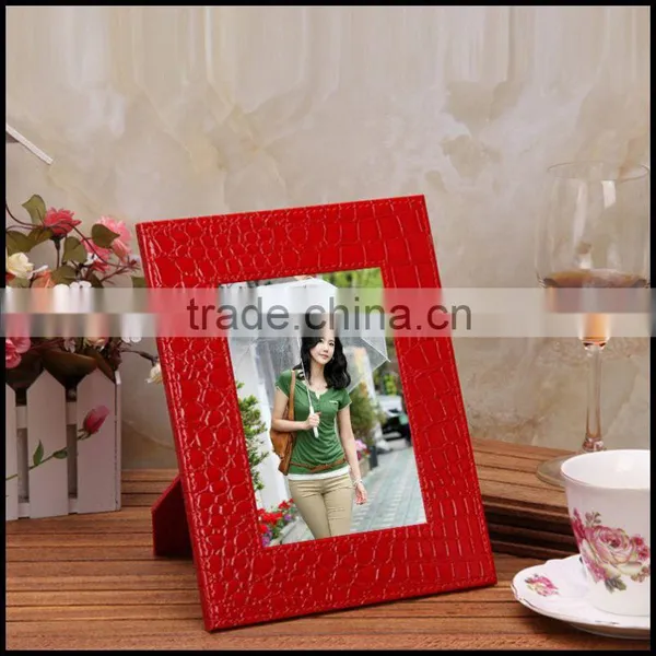 Sheng Rende Quality European Leather 7 Inch Rectangular Gift Photo Frame Fashion Creative Leather Photo Frame Manufacturers Dire photo-2