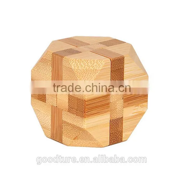 2015 Hot Sale Bamboo IQ Intelligent Puzzle Magic Puzzle Kongming Lock Brain Teaser Model Number GAD1128